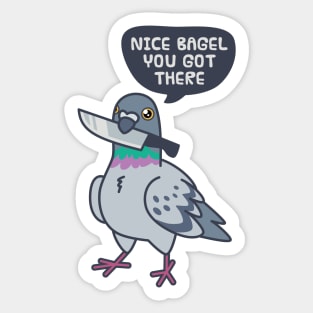 Cute Pigeon With A Knife Sticker